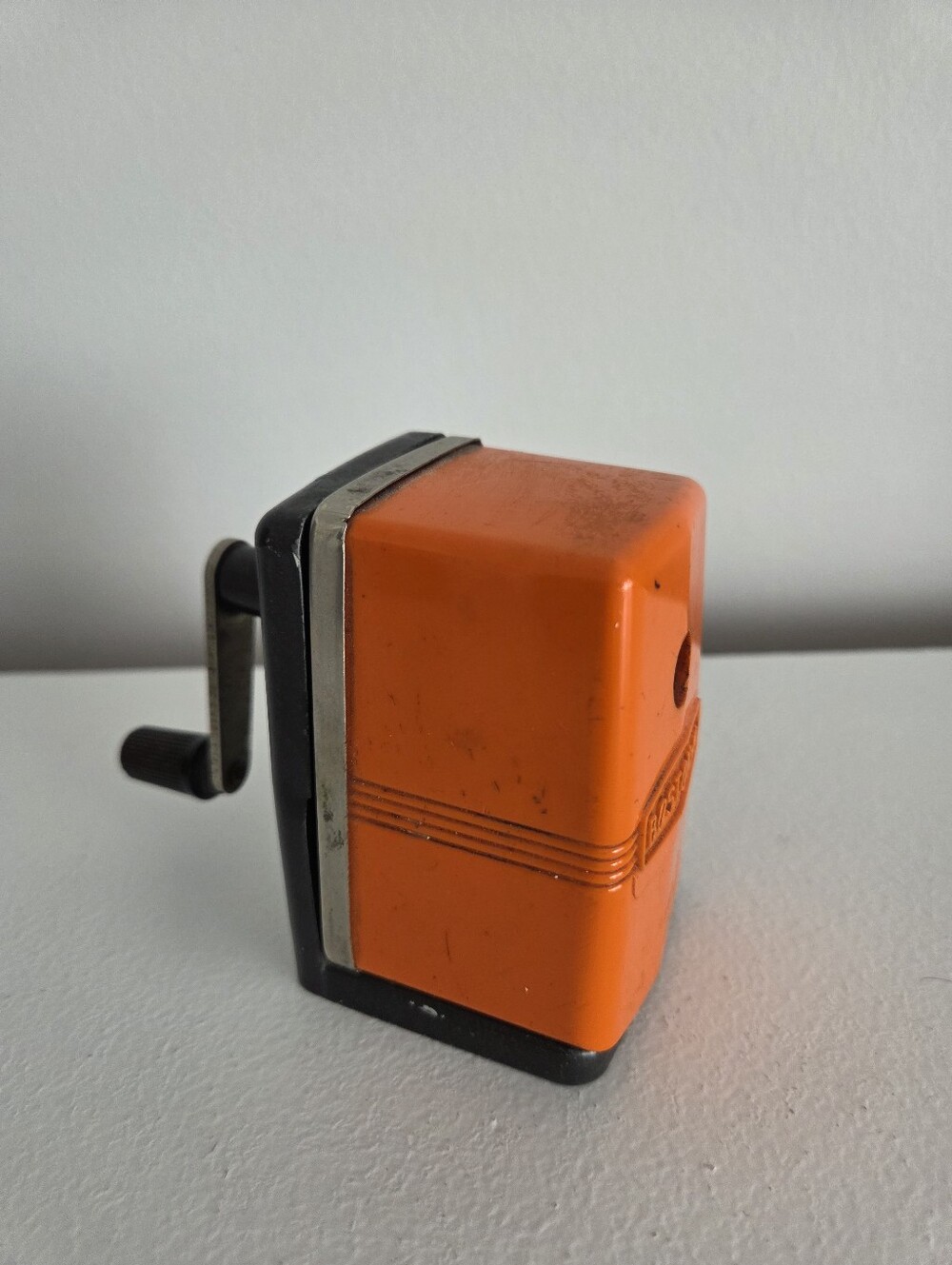 Vintage Hand-Crank Pencil Sharpener - Orange -classroom - School Supplies